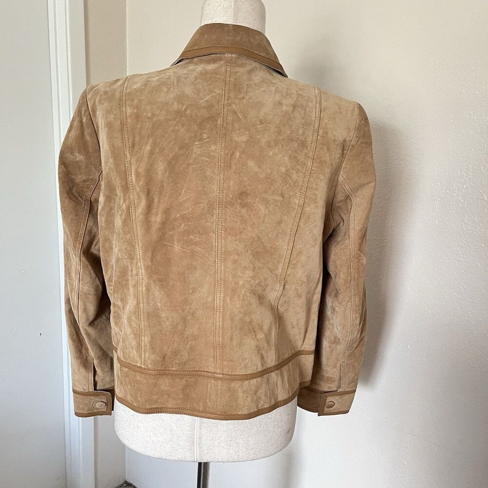 Liz Claiborne Y2K Jacket Womens Petite Size 14 Suede Leather Jacket - Picture 3 of 6